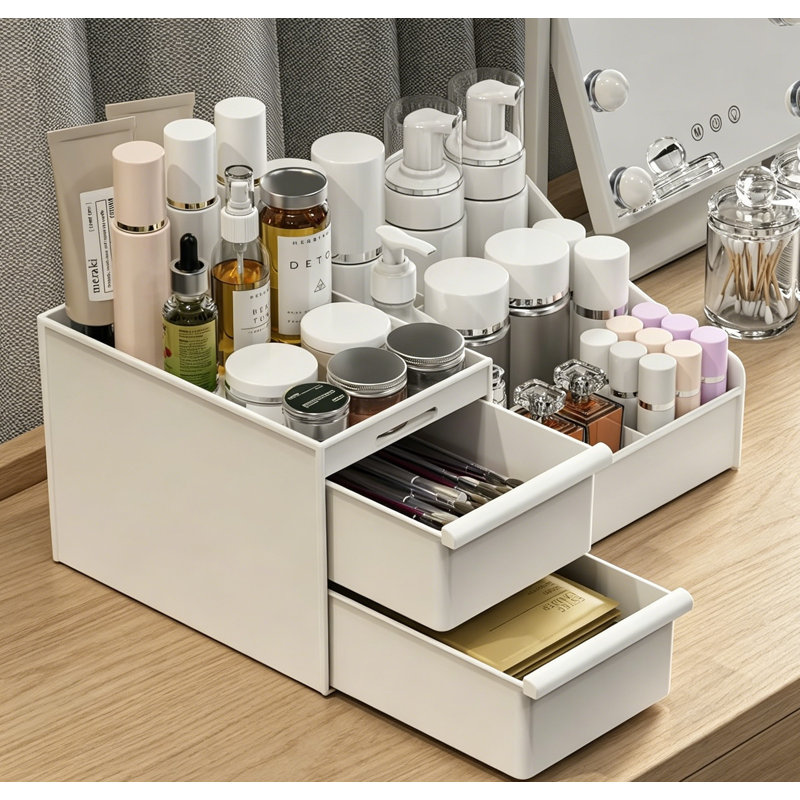Polypropylene Makeup Organiser, White