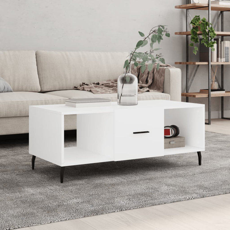 vidaXL Coffee Table White 40.2x19.7x15.7" Engineered Wood