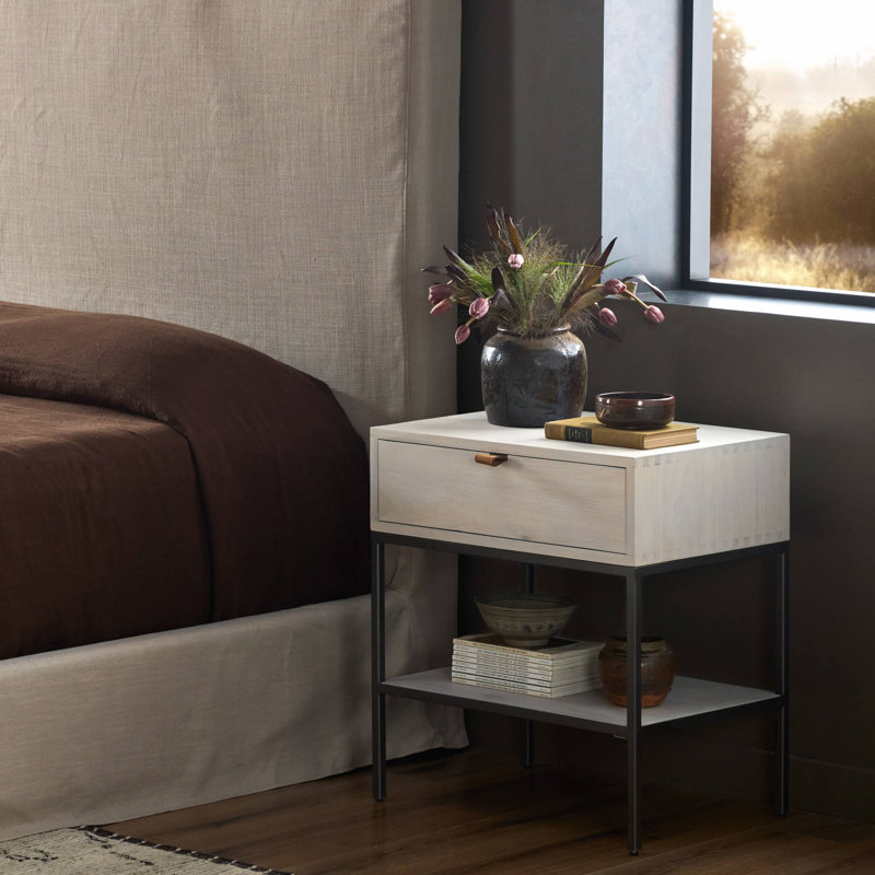 Trey 1 - Drawer Solid Wood Nightstand