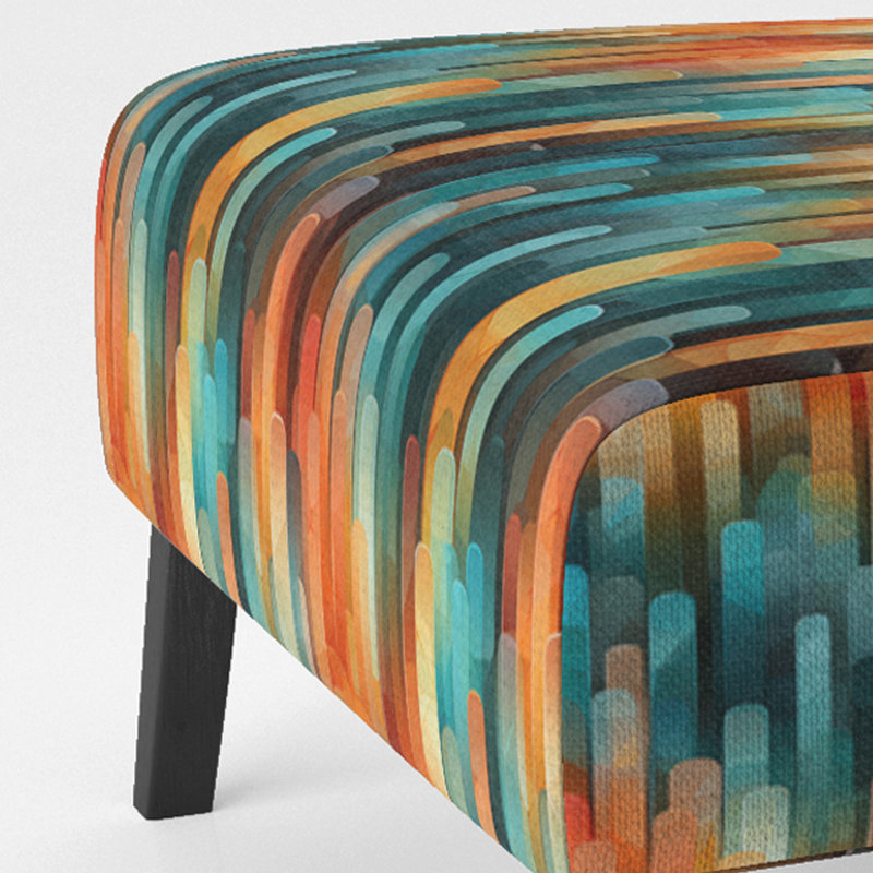 Popart Abstract Popsicle Parade - Upholstered Modern Slipper Chair, Striped Pattern Accent Chair