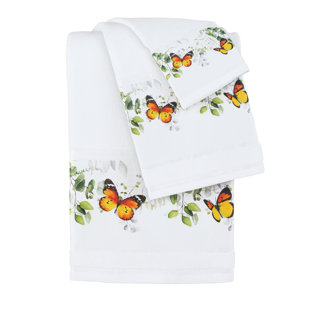 Laura Ashley Luxury Embroidered Bath Towel, White