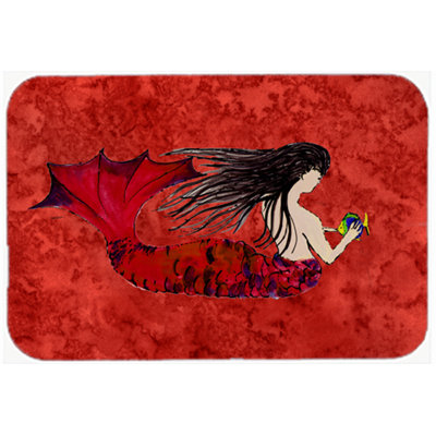 Caroline's Treasures Haired Mermaid Glass Cutting Board
