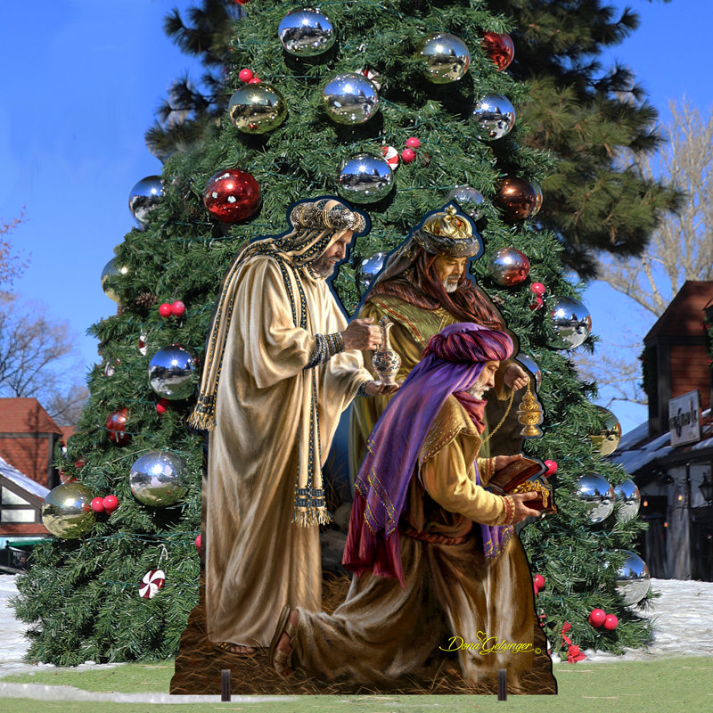 Handcrafted Baltic Birch Outdoor Nativity Decor Set
