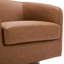 Fauteuil demi-tonneau pivotant en similicuir brun avec base en bois massif Applewold-112578532