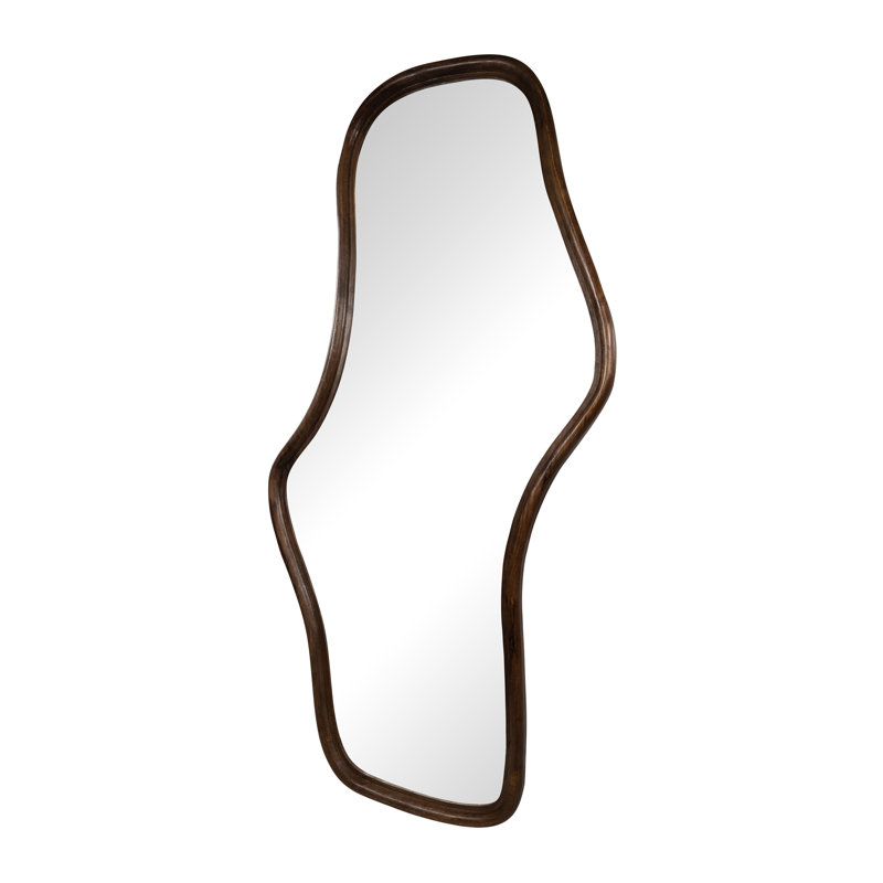Wavy Mirror, Mango Matt Walnut - Woody Collection, 160 cm H x 80 cm W