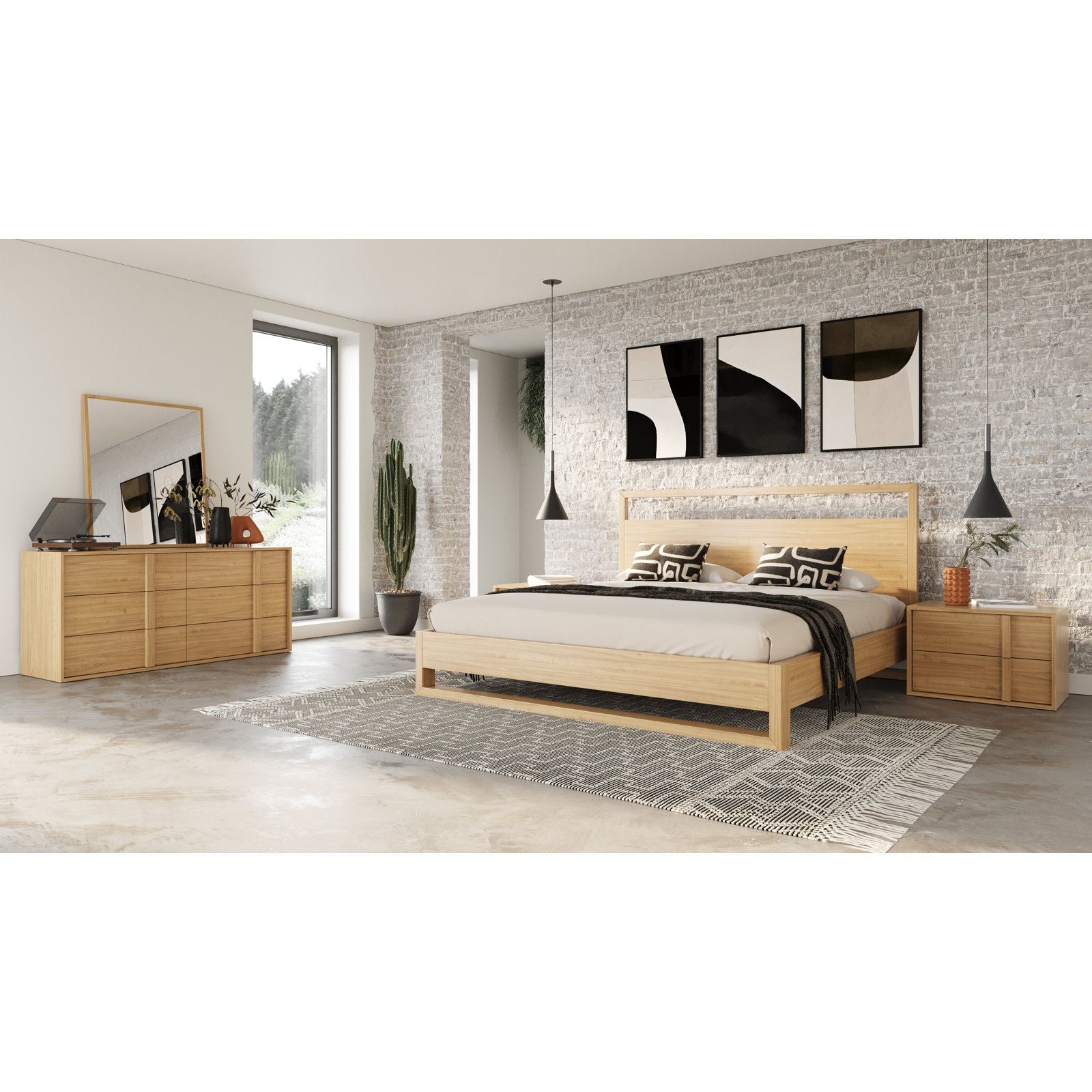 Alvarez 5 - Piece Bedroom Set, King, Oak