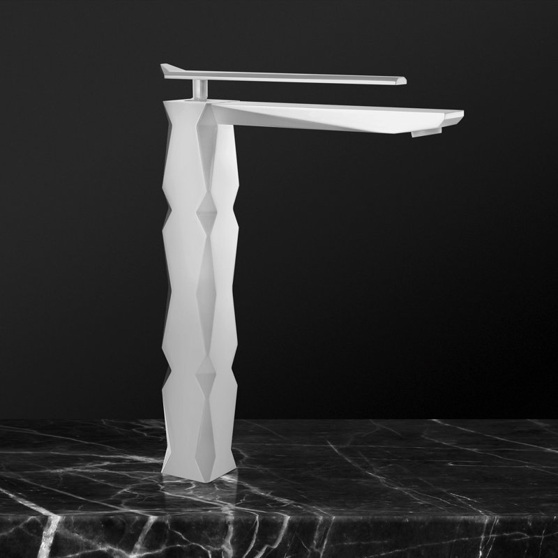 Ikon High Luxury Vessel Sink Bathroom Faucet, White