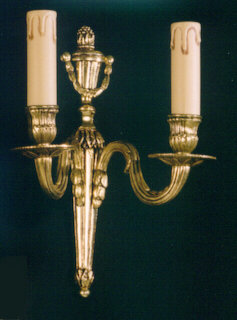 Cowie Candle Wall Light, French Gold, 29cm H x 25cm W x 15cm D