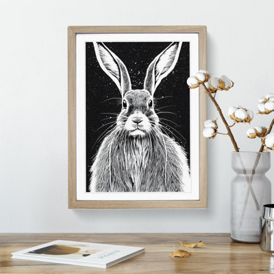 Monochrome Hare No.3 - Framed Print