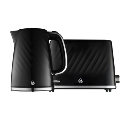Swan Windsor Kitchen Set, 1.7L Fast Boil Kettle & 2 Slice Toaster, White, SK14611WHT & ST14071WHT