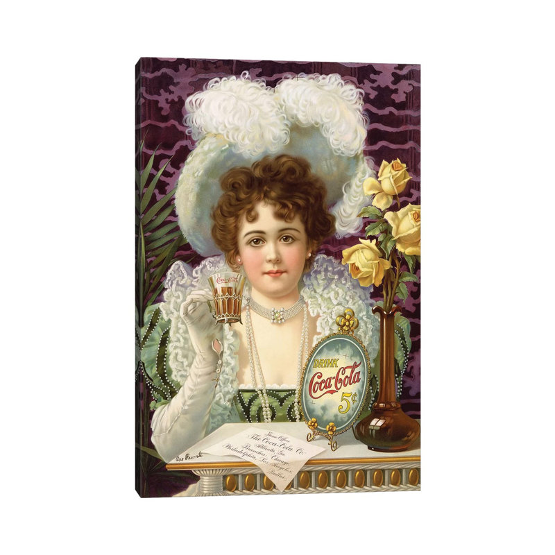 «1890s Coca-Cola», publicité sur toile tendue, H 26 po x l 18 po x 1,5 po