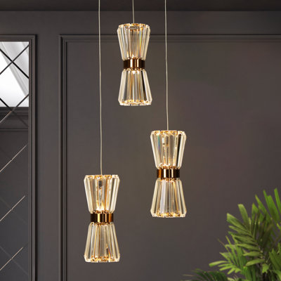 Luminaire suspendu 3 lumières DEL Barela