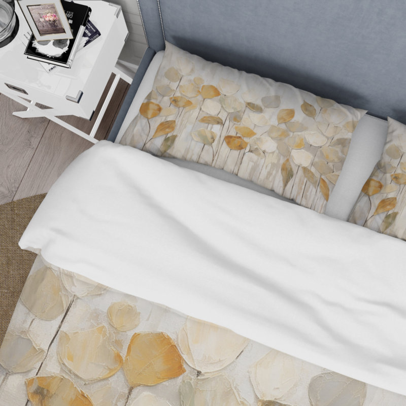 Ensemble de housse de couette Beige Botanical Impressions II - Abstract Botanicals - Polyester microfibre