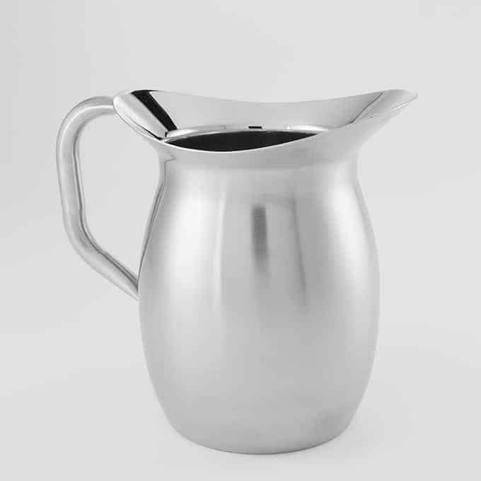 64 oz Satin Finish Double Wall Stainless Steel Bell Pitcher