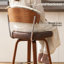 Ensemble de tabourets de bar pivotants de 26 po, tabourets de bar à hauteur de comptoir avec dossier et pieds en bois, tabourets de bar modernes en similicuir pour comptoir de cuisine-417981936-417981937