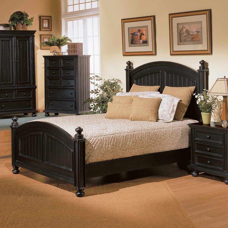 Patillo Solid Wood Standard Bed, Ebony, King