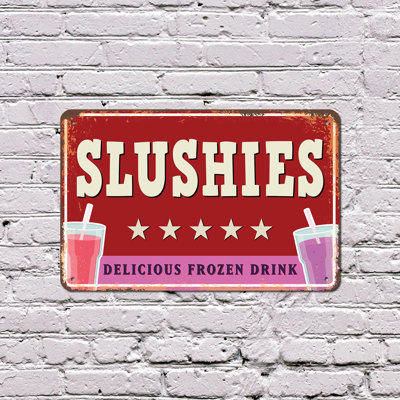 Slushies Street 10 Inch x 14 Inch Plastic Sign