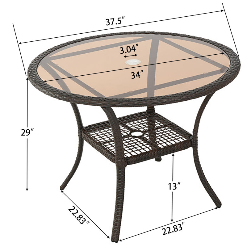 Table d'extérieur en résine, ancienne version 56225.00TBLBRN
