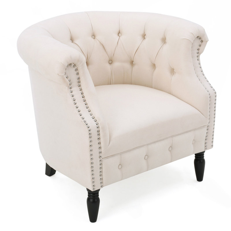 Fauteuil club, Tissu beige