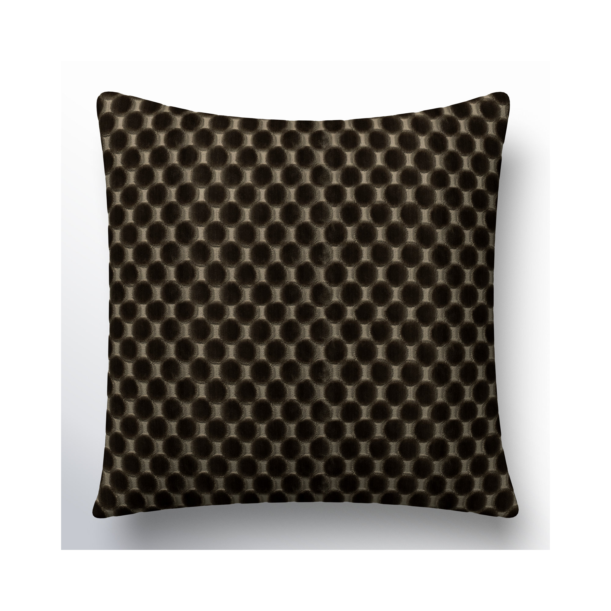 Nirvan Velvet Dot Throw Pillow, Feather, Square 20", Green