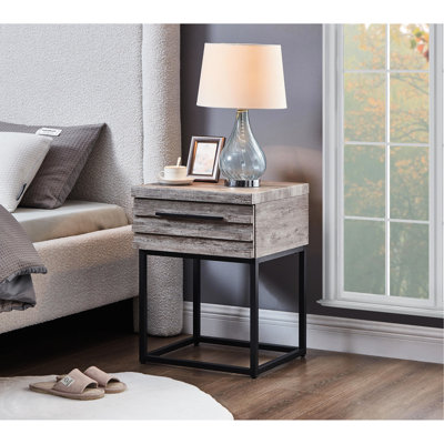 White Celestial Table With Storage - Versatile For Home Decor. Fine Veneer. 17.24W X 17D 24H End Table, Add Elegance To Your Space. Metal & Generous Drawer.