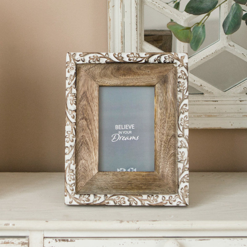 Anderson Brown Solid Wood Embossed Picture Frame, 4" x 6"