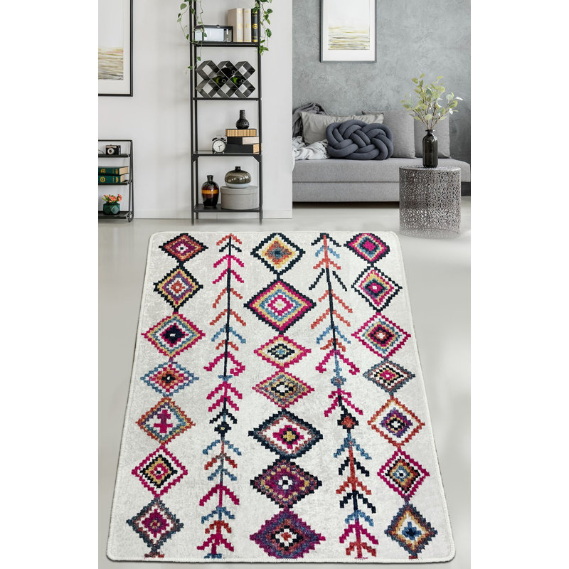 Non-Slip Hall Carpet, 100% Polyester, 47.2 x 59.1 inches | Antibacterial, Machine Washable, 0.4-inch Pile Height | Durable Dot Underside, Perfect for High-Traffic Areas, Easy to Maintain, Stylish Design