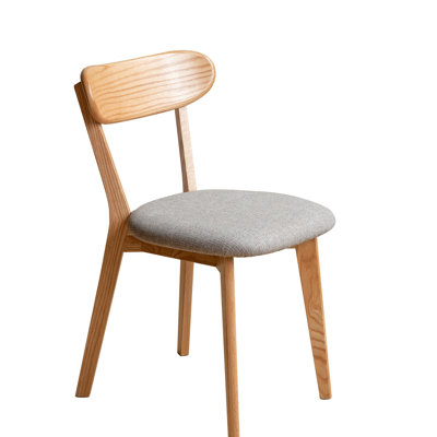 Chaise de salle à manger en chêne naturel avec housses de coussin incurvées et amovibles pour un rembourrage en bois de qualité hygiénique Installation facile
