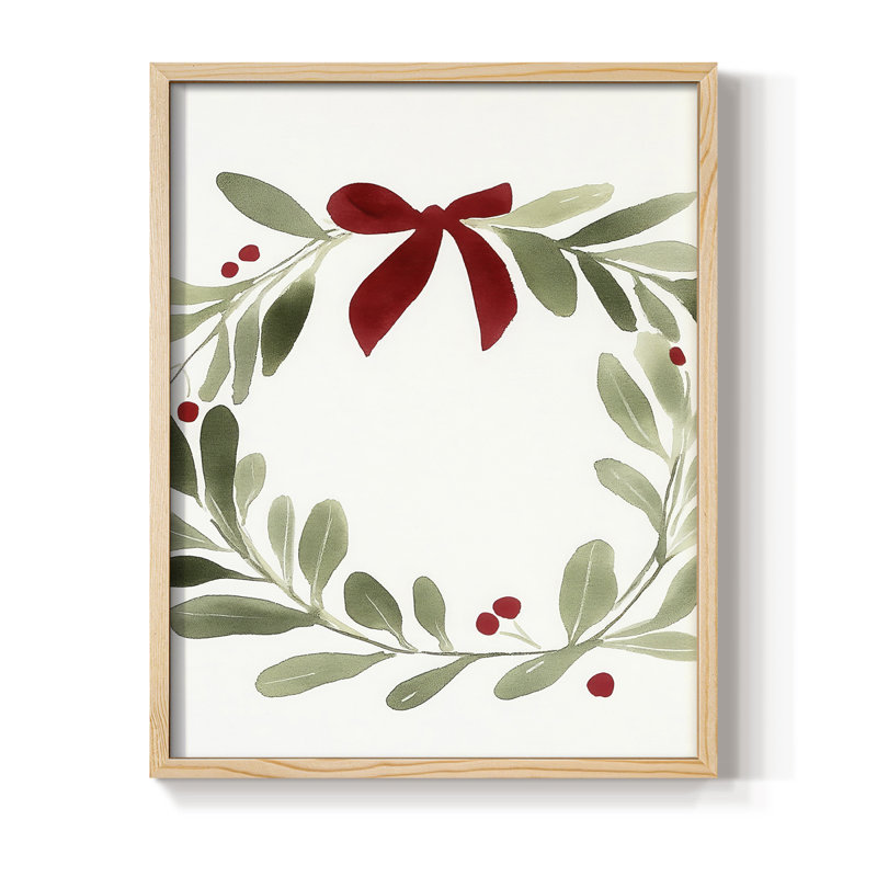 «Christmas Holiday Art» CECXLVII, reproduction d'art encadrée - bois massif, Naturel, H 15 po x l 12 po