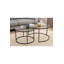 Ensemble de tables basses Modern (2 pièces), finition dorée | Plateau en verre trempé et pieds robustes en métal | Design élégant et glamour pour le salon et les espaces contemporains-806181983-818401635-806181982