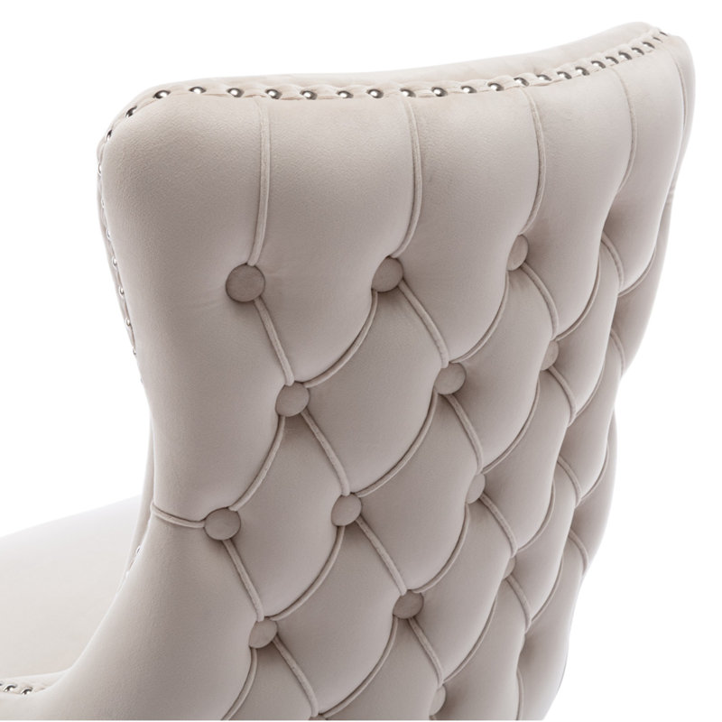 Chaise parsons rembourrée Seita, 4, Brun, Beige