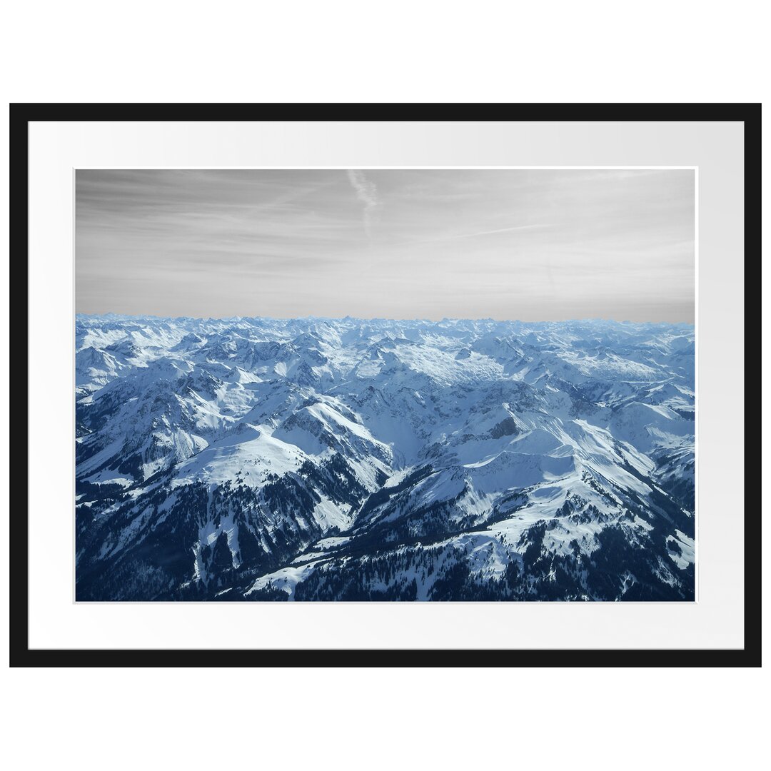 Gerahmtes Poster Alpen mit Schneespitzen