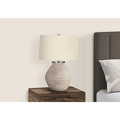 Lampe de table Aya, abat-jour en lin, 25 po