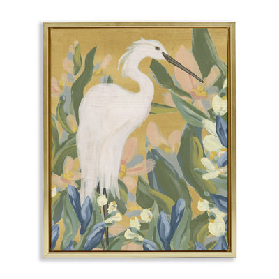 Art mural sur toile flottant "Egret & Lake" par June Erica Vess