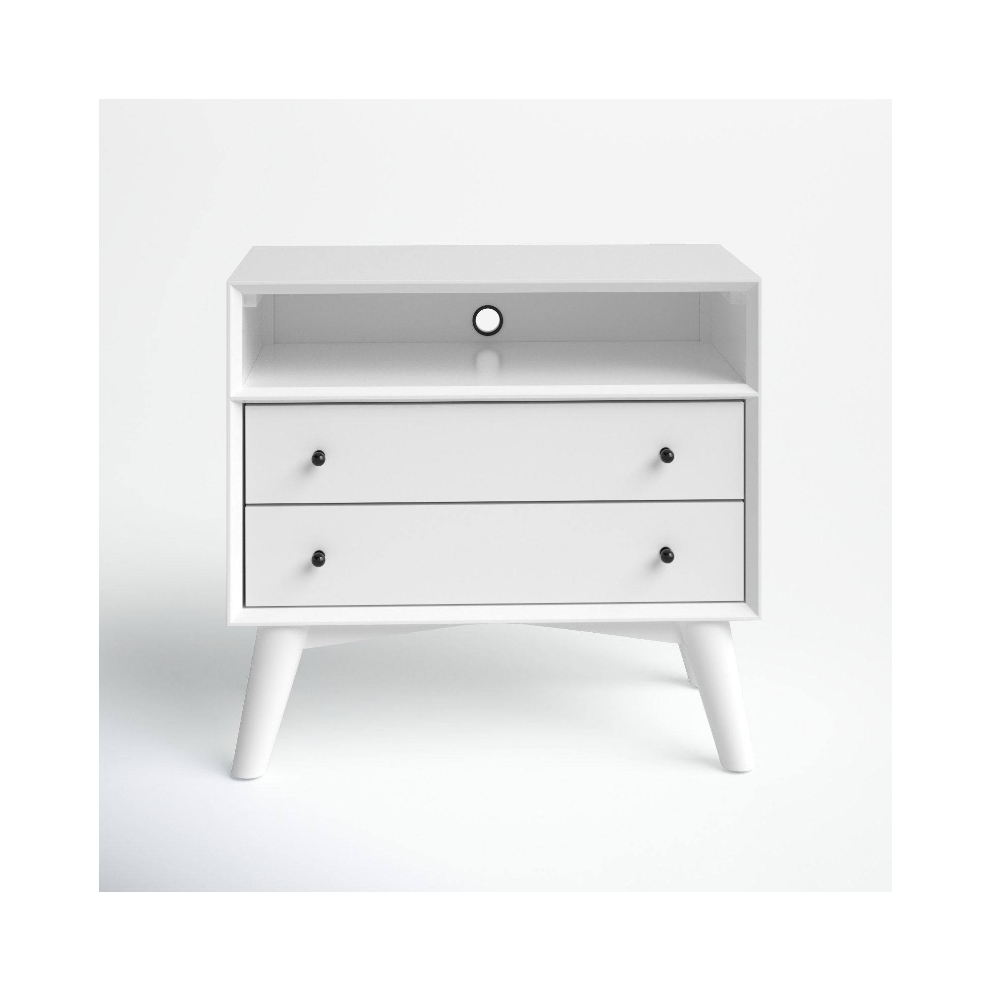 Williams 2-Drawer Nightstand with Shelf, White