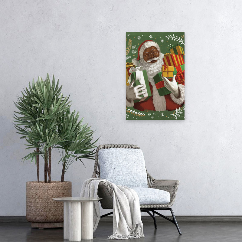 «Santas List IV V2 Crop - Bows Christmas», art doré, H 24 po x l 16 po