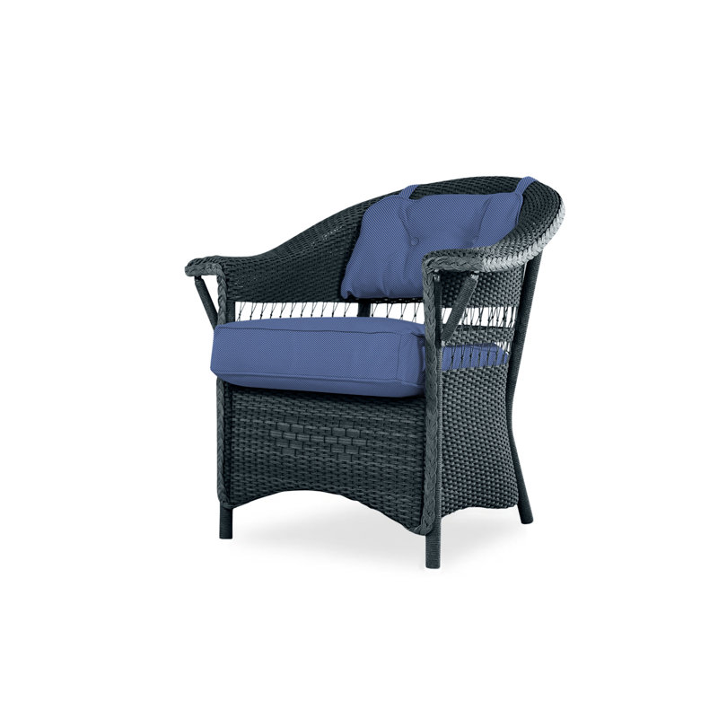Nantucket Outdoor Dining Armchair, Flagship Lapis Sunbrella®, Ivory