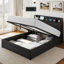 Structure de lit pour grand lit avec station de charge Tryston, noir-1037572439-1037842023