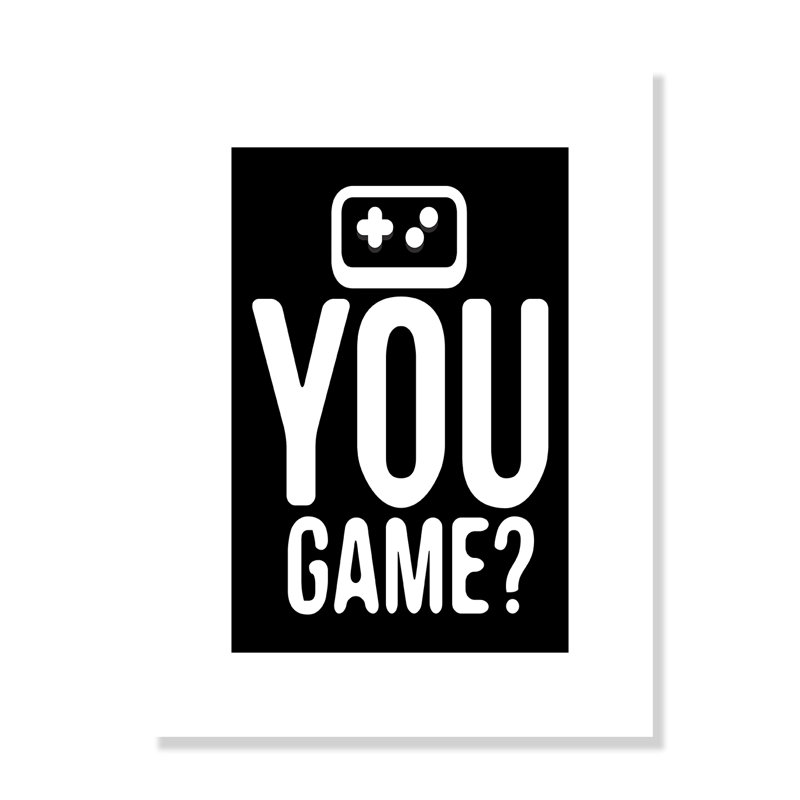 «You Game inversée», art encadré, H 16 po x l 12 po x P 1 po, Papier
