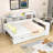 Wood Daybed with Storage Shelves,2 Storage Drawers and Study Desk-1874801095-1874801094