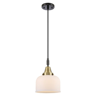 Downtown Urban - Caden Almitra - 1 Light 8" Cord Hung Mini Pendant - Matte White Shade