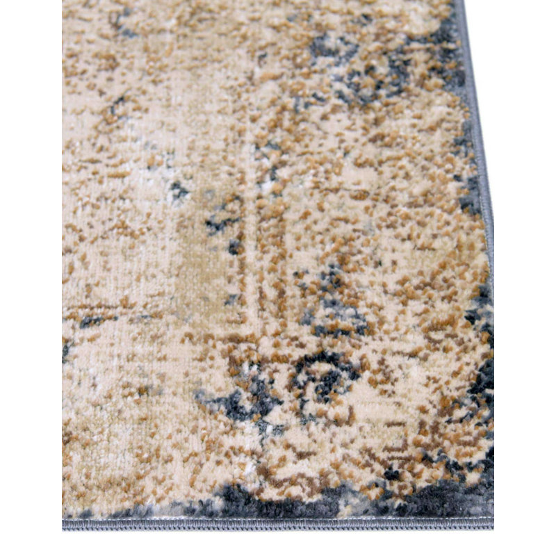 Tapis crème tissé à la machine Crisoforo, Tapis de couloir de 2 pi x 6 pi 9 po