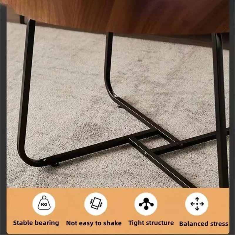 Nesting Coffee Table Set Of 2, 20"+28" Round Coffee Table, Modern Side Table Sofa Table With Fluted Design, Centre Table For Living Room Reception Room