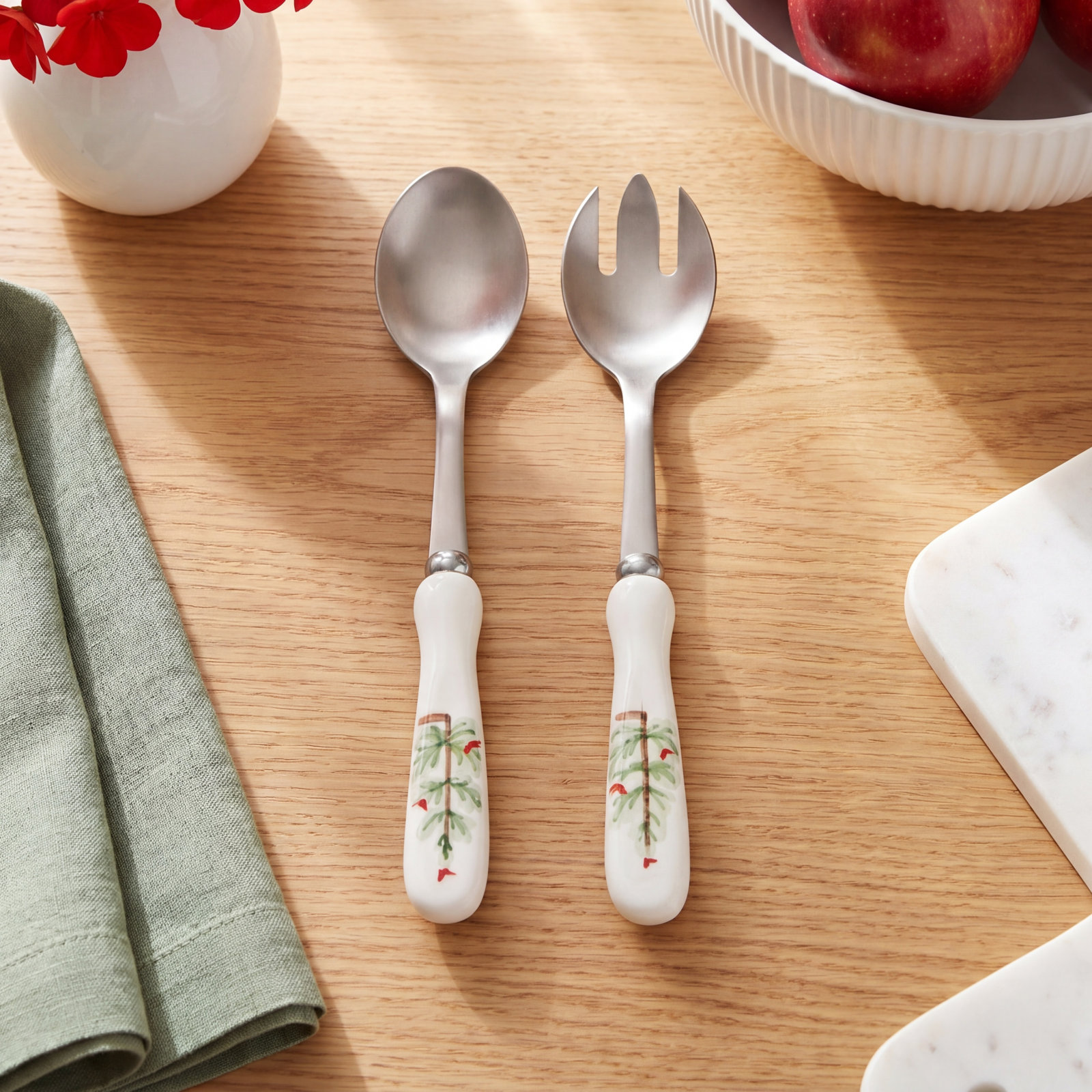 Lastra Holiday Stainless Steel Salad Servers