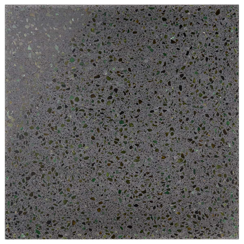 Verre Durham 16,14 po X 16,14 po Carreau de sol et mural en terrazzo poli (3,61 pieds carrés / caisse), Grey/Brown