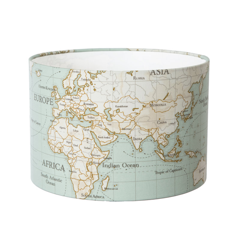 Cotton Drum Pendant Shade ( Screw On ) in Duck Egg, 25cm H x 40cm W x 40cm D