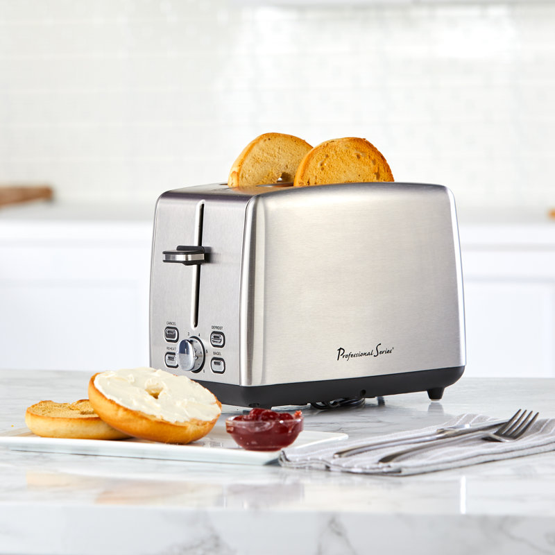 Stainless Steel 2-Slice Wide Slot Toaster with Crumb Tray