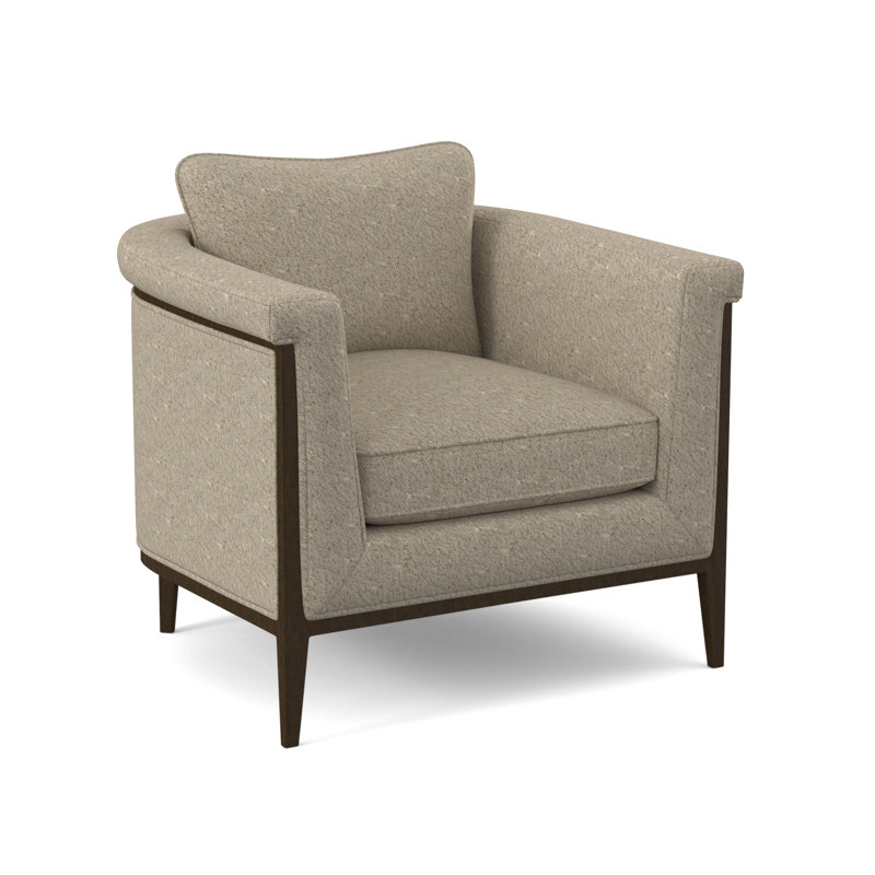 Fauteuil demi-tonneau Chalice, Noyer américain, Bleu royal structurel