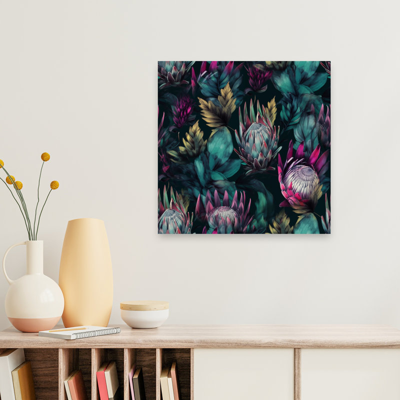 Aquarelle botanique, art floral abstrait 24, H 24 po x l 24 po