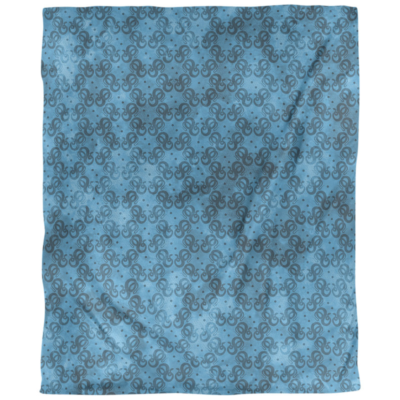 Tissu de serpents, bleu, L 54 po x l 36 po, Coton peigné pima